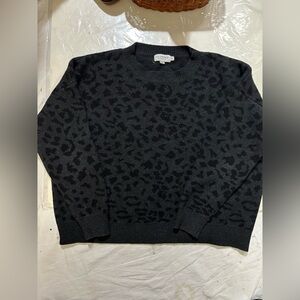 Women’s Black black and grey leopard Patterned Sweater